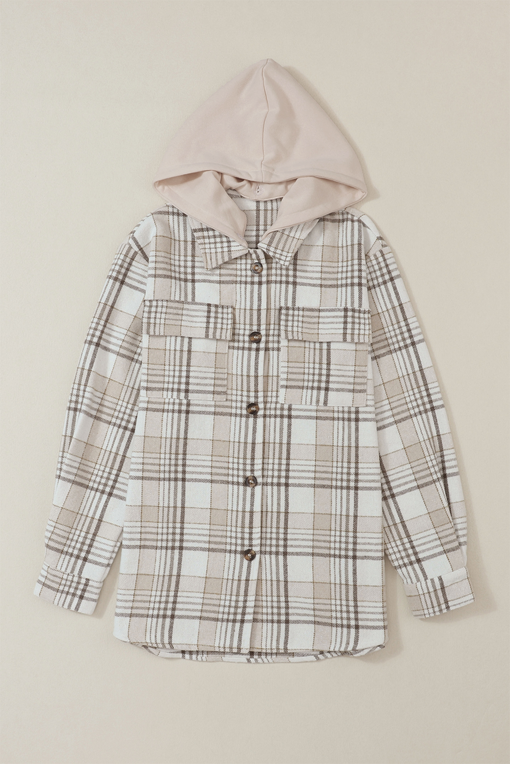 Trailblazer Neutral Plaid Hooded Shacket 🤎🧥