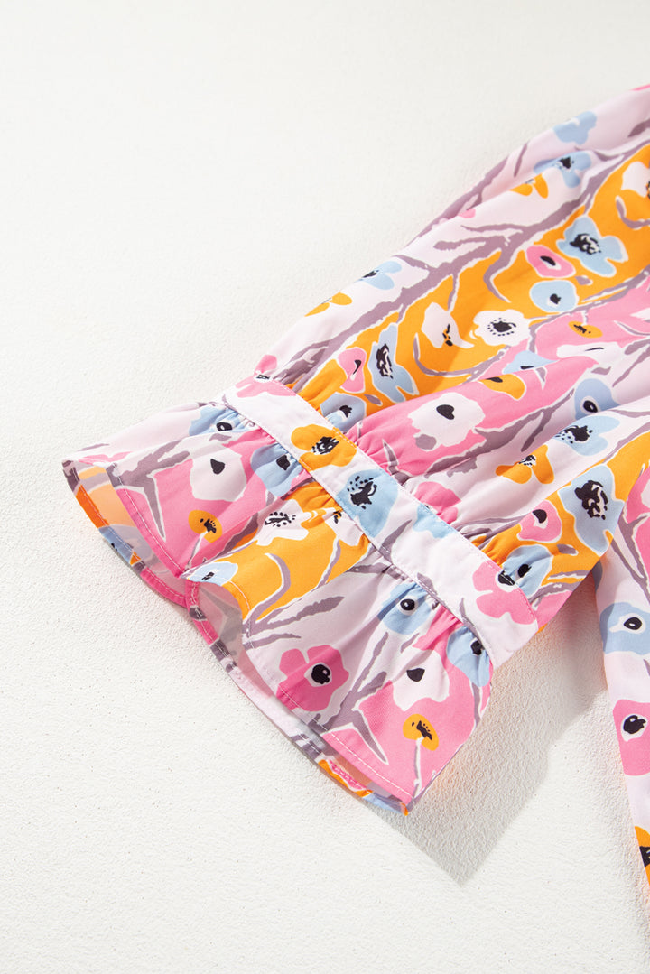 PLUS SIZE✨Petal Pop Ruffle-Neck Blouse 🌸