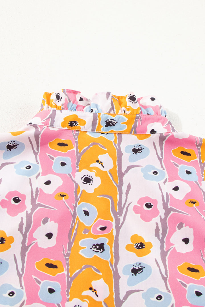 PLUS SIZE✨Petal Pop Ruffle-Neck Blouse 🌸