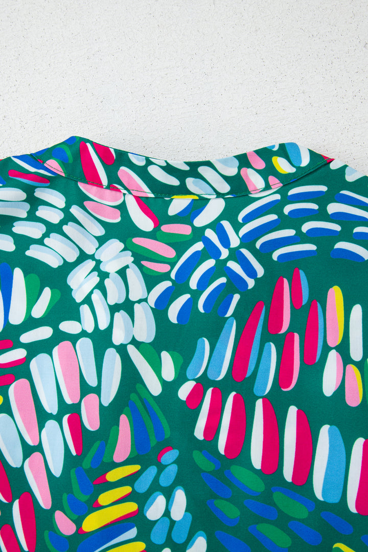 PLUS SIZE✨Confetti Breeze Tie-Sleeve Blouse