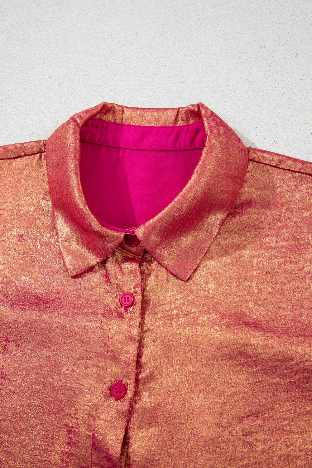 PLUS SIZE✨Sunset Shimmer Metallic Button-Up Top