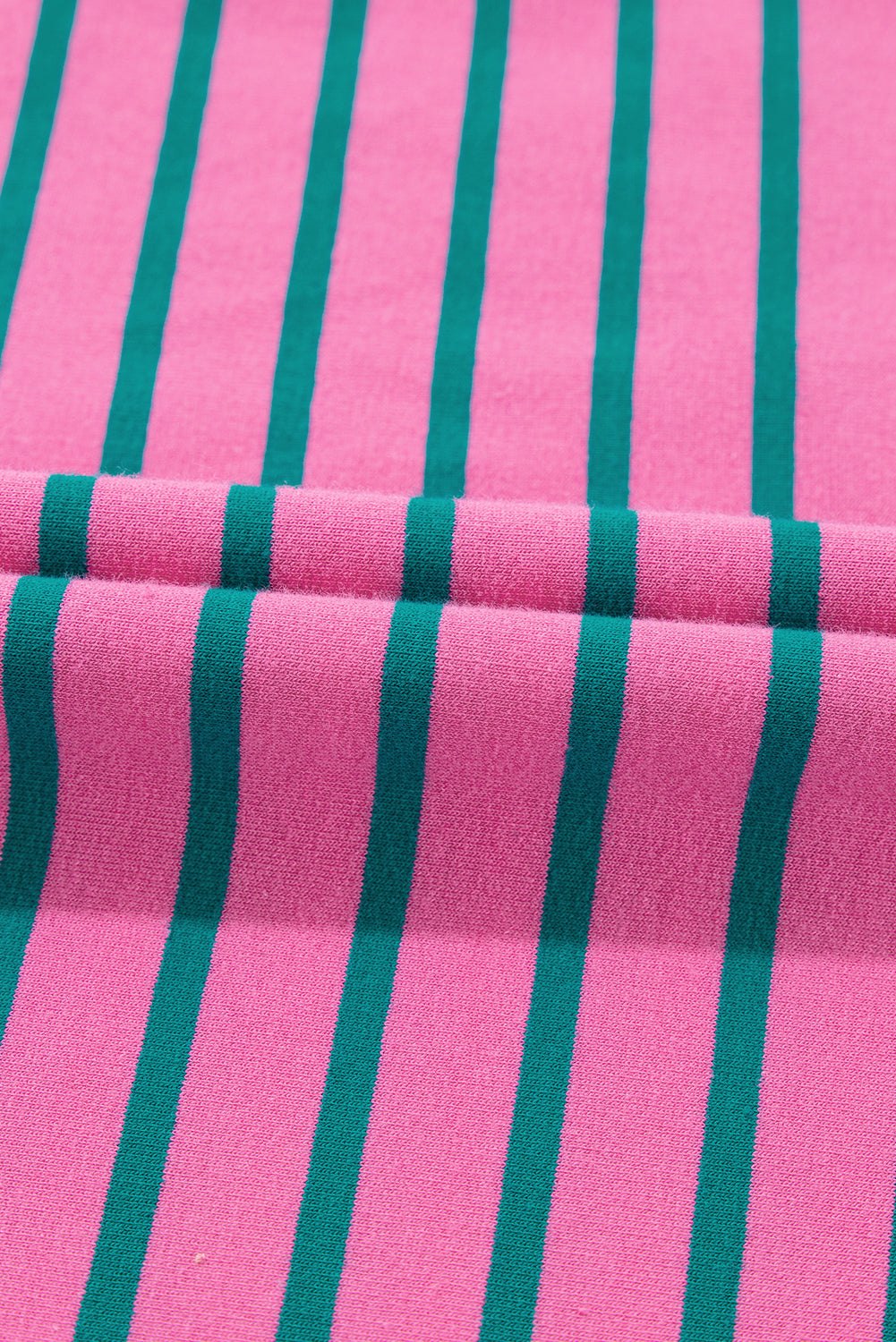 PLUS SIZE✨Electric Pop Stripe Puff-Sleeve Dress (Pink + Teal)