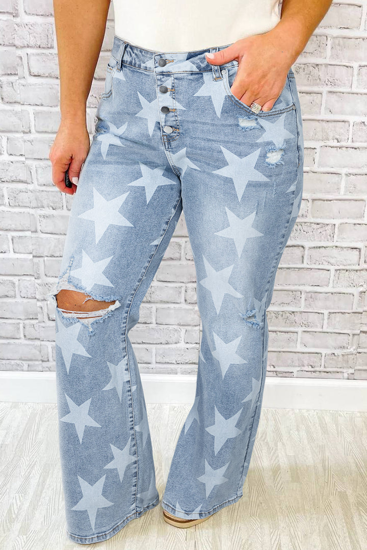 PLUS SIZE✨Star-Struck High-Rise Flare Jeans