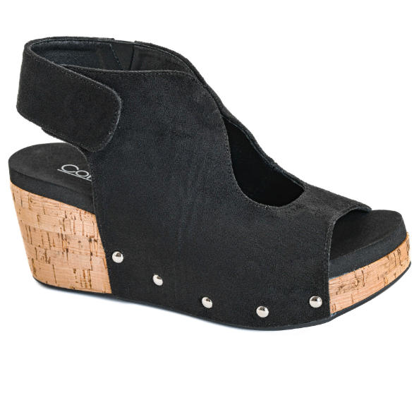 Corkys Frisky – Black Faux Suede