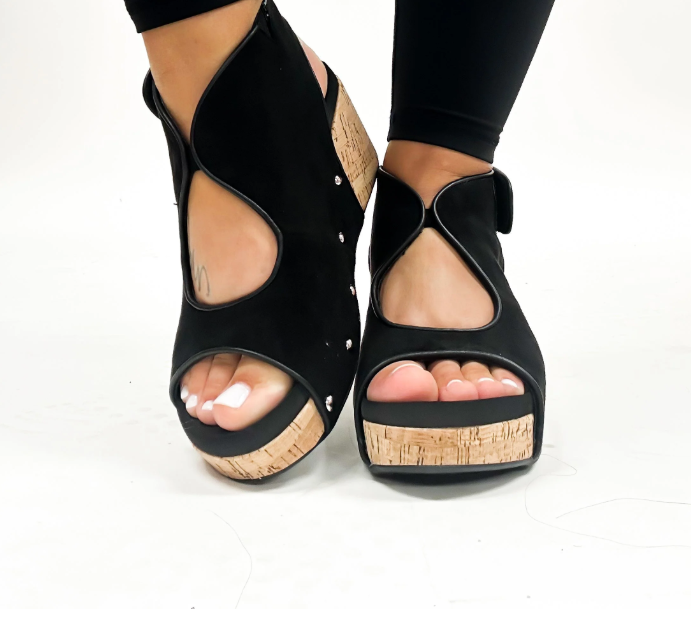 Corkys Frisky – Black Faux Suede