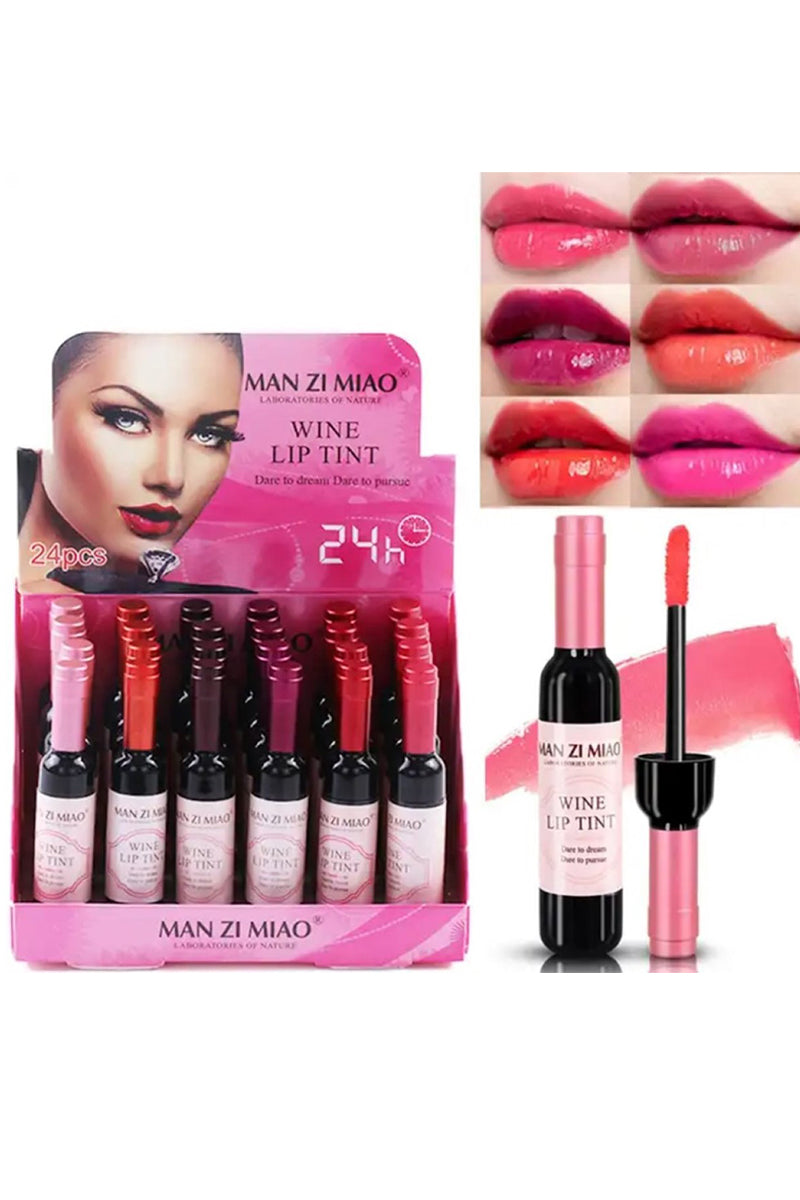 Sip &Stain: Wine Lip Tint – 24-Hour Plush Color (6 Shades)