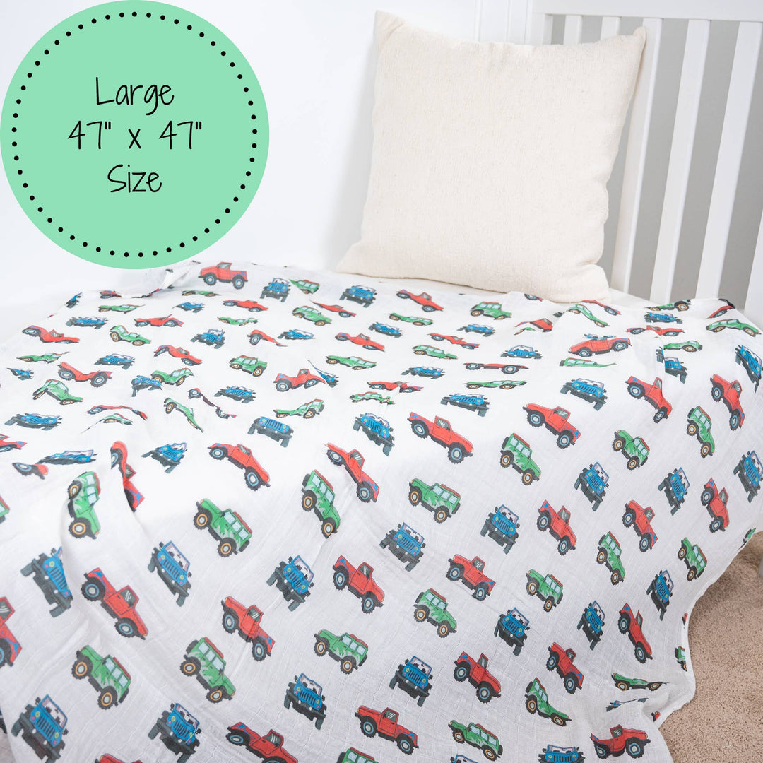 Jeep Vroom Vroom Zoom Baby Muslin Swaddle Blanket