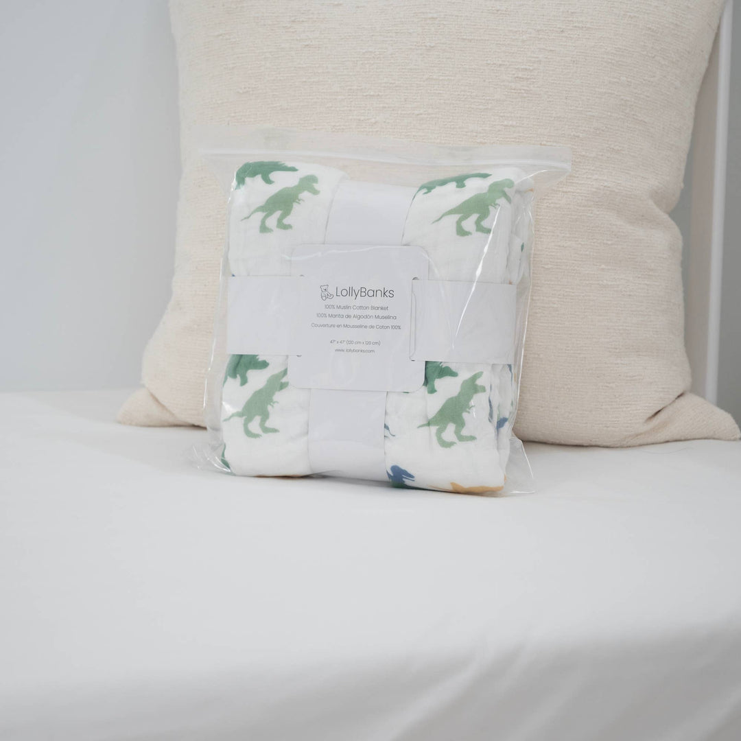 Rawr-Some Baby Toddler Muslin Dinosaur Quilt