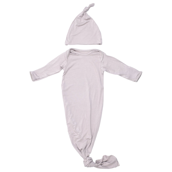 Bamboo Harbor Mist Taupe Knotted Gown: Gown & Hat