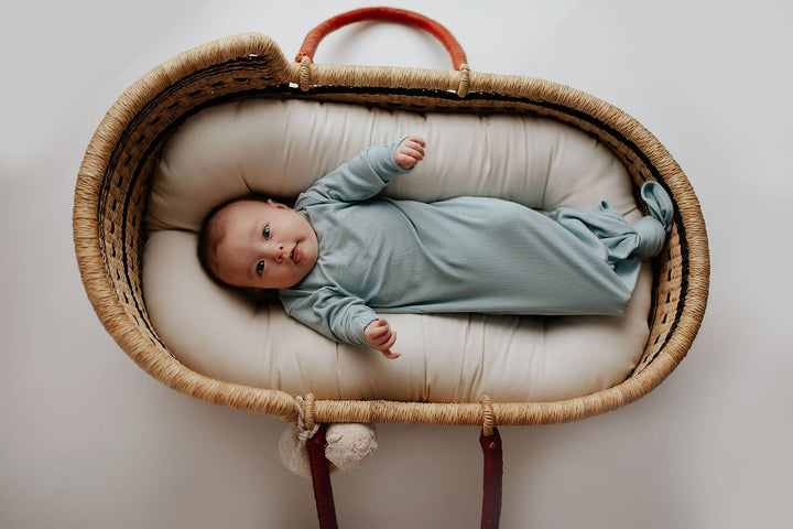 Bamboo - Blue Bird Ribbed Knotted Gown