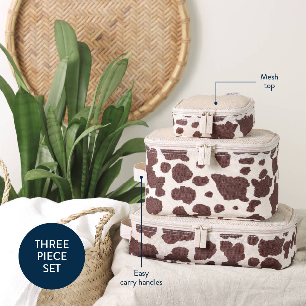 Itzy Ritzy - Giddy Up! Cow Print Pack Like a Boss™ Packing Cubes
