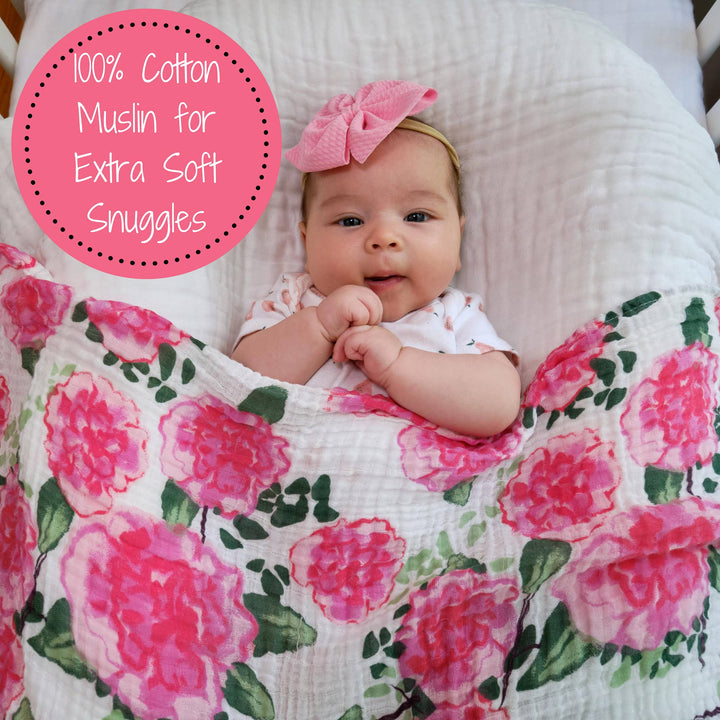 Live Life in Full Bloom Muslin Swaddle Baby Blanket