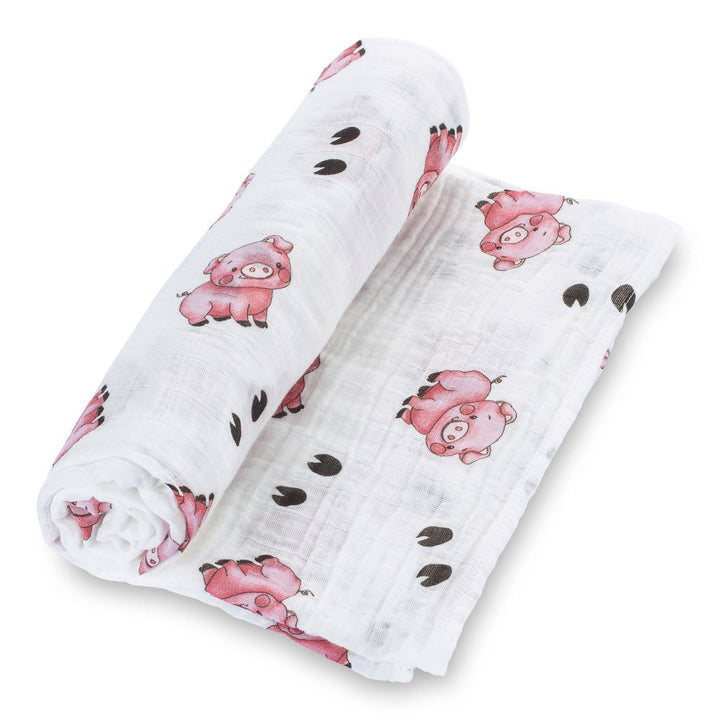 Pig- Oink Oink Muslin Swaddle BAby Blanket