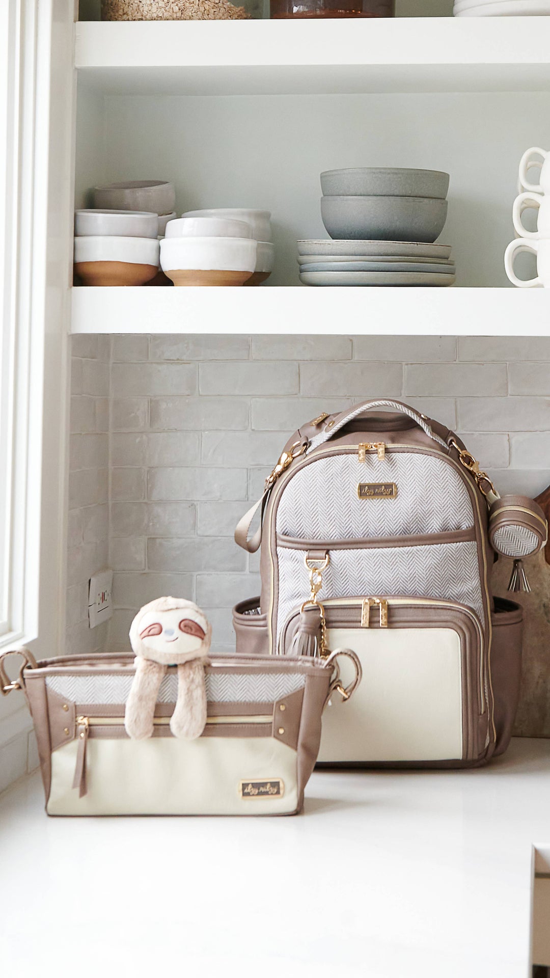 Itzy Ritzy - Vanilla Latte Boss Plus™ Backpack Diaper Bag
