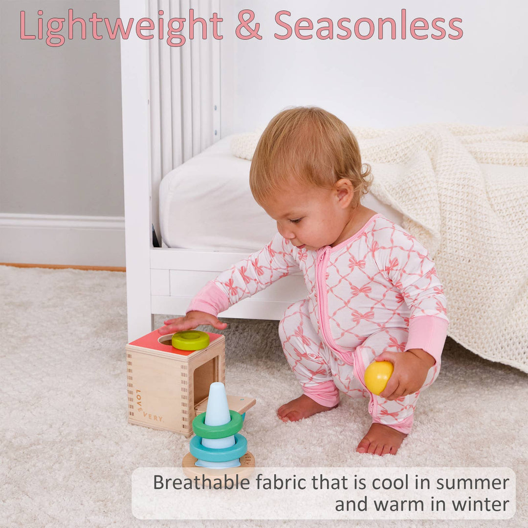 Beautiful Bows Bamboo Baby Sleeper Pajamas