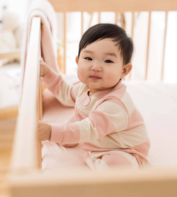 Burt's Bees Baby - Rugby Stripe Organic Cotton Sleep & Play - Pink Sand