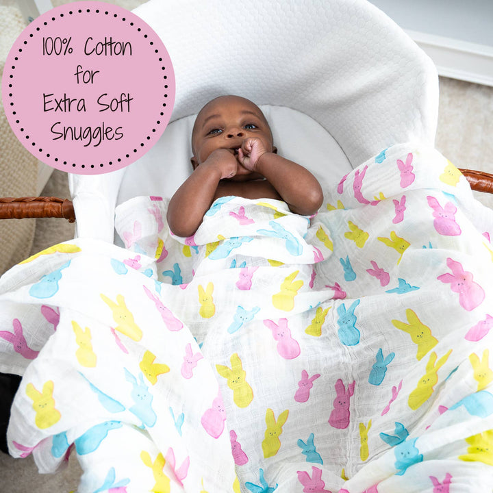 Easter Peeps Muslin Swaddle Baby Blanket