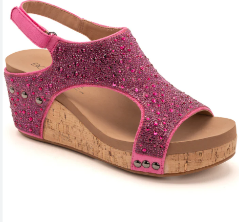 Corkys The Ashley Wedge - Fushia Rhinestone