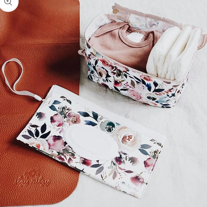 Itzy Ritzy Take & Travel™ Pouch Reusable Wipes Cases: Blush Floral