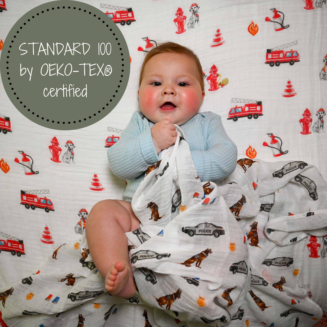 Policeman Baby Muslin Swaddle Blanket
