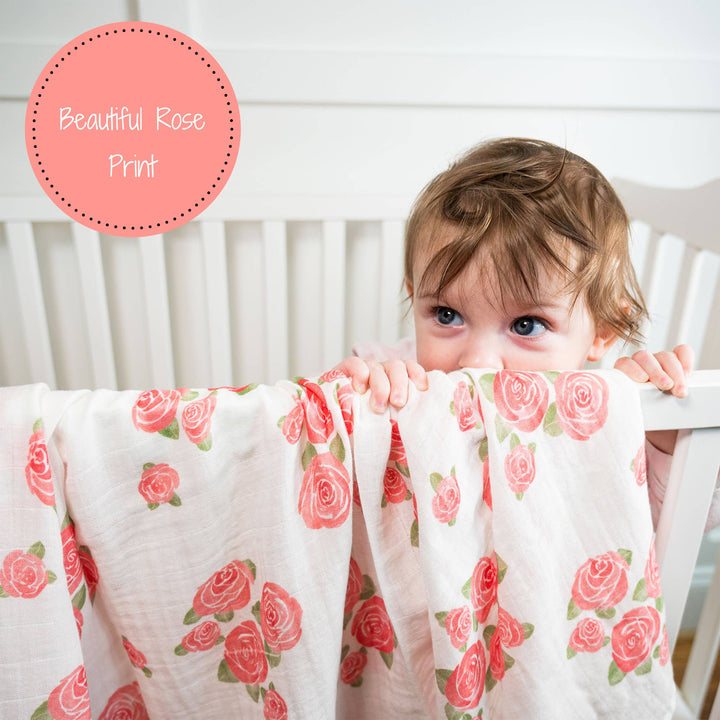 Blooming Elegance Muslin Swaddle Baby Blanket