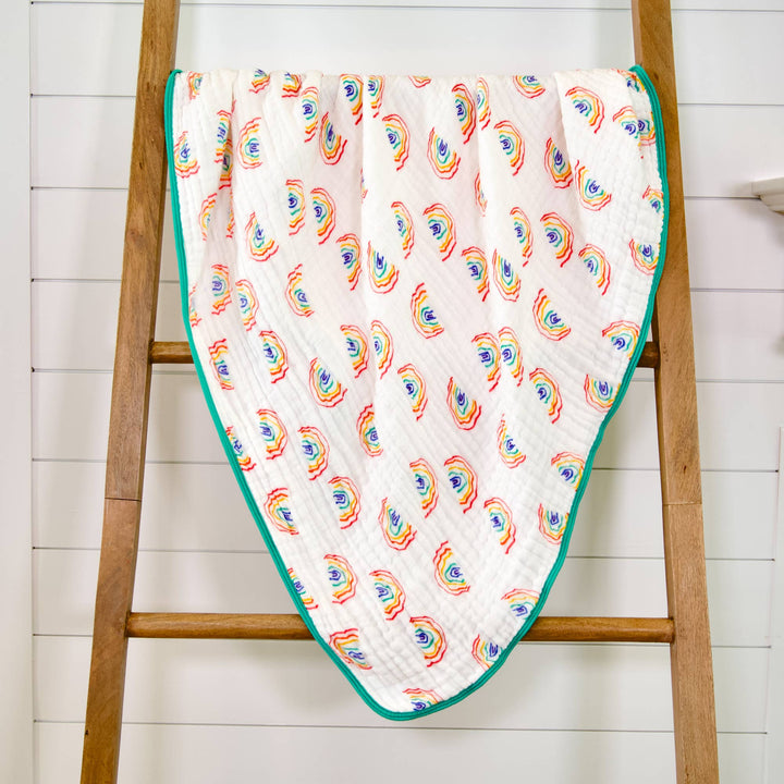 Somewhere Over The Rainbow Baby Toddler Muslin Quilt