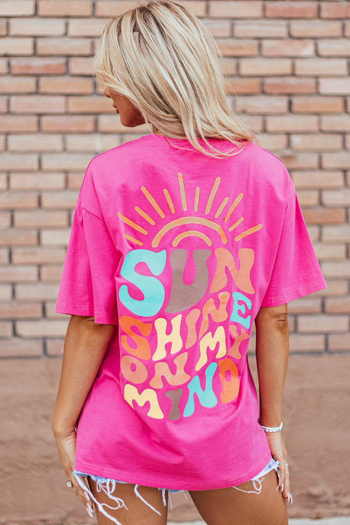 Hot Pink SUNSHINE ON MY MIND Graphic Tee
