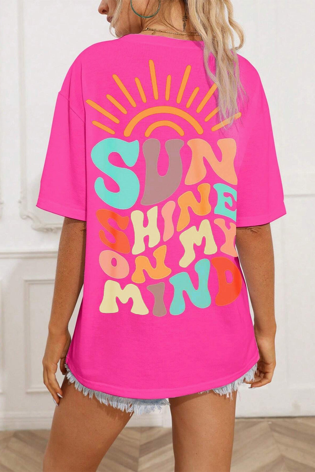 Hot Pink SUNSHINE ON MY MIND Graphic Tee