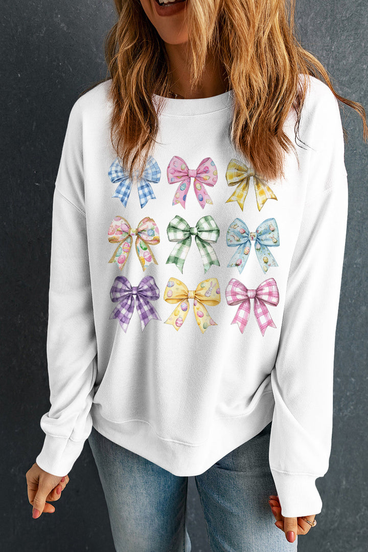 White Easter Bows Crewneck Sweatshirt