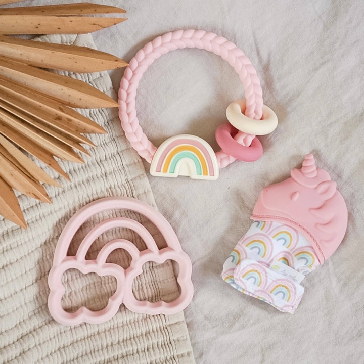 Itzy Ritzy - *NEW OPTION* Ritzy Rattle™ Silicone Teether Rattles: Rainbow