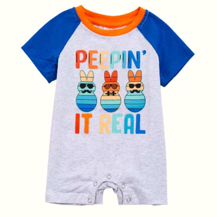 Peepin It Real Infant Boys Short Romper