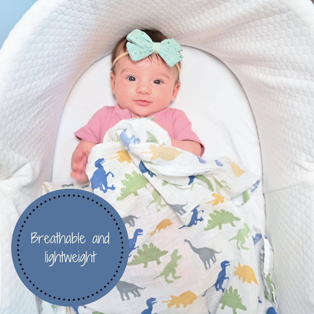 Rawr-Some Baby Muslin Cotton Dinosaur Swaddle