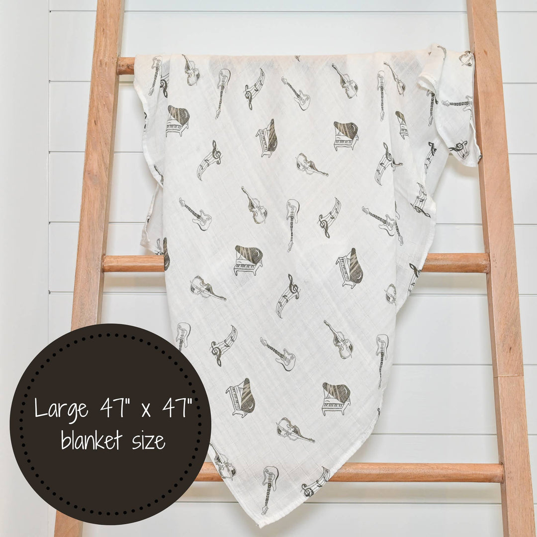 Music Muslin Swaddle Baby Blanket