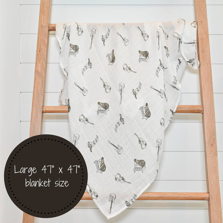 Music Muslin Swaddle Baby Blanket