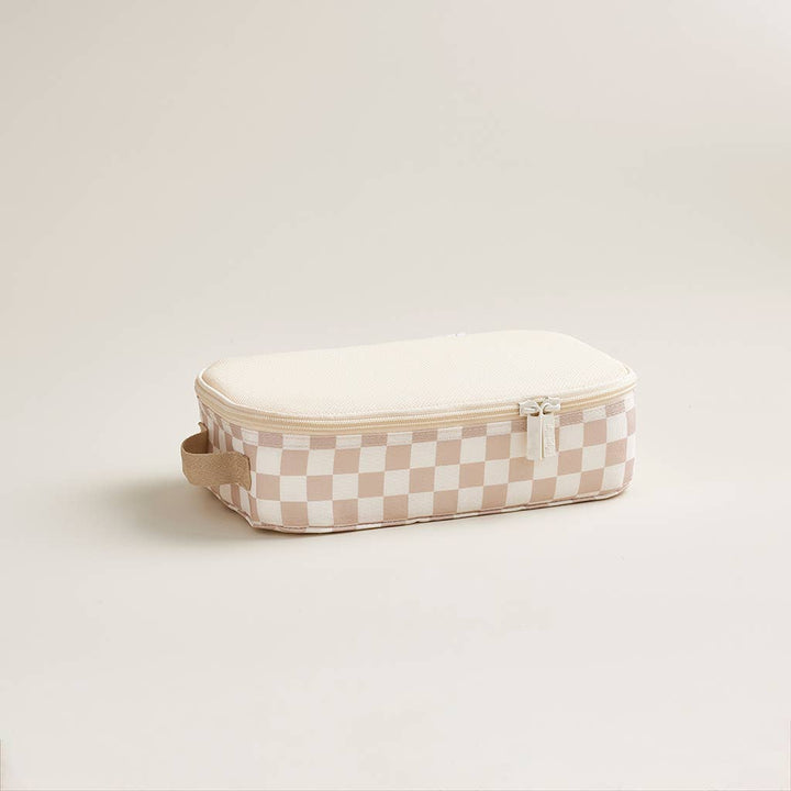 Itzy Ritzy - Taupe Checkerboard Pack Like a Boss™ Packing Cubes