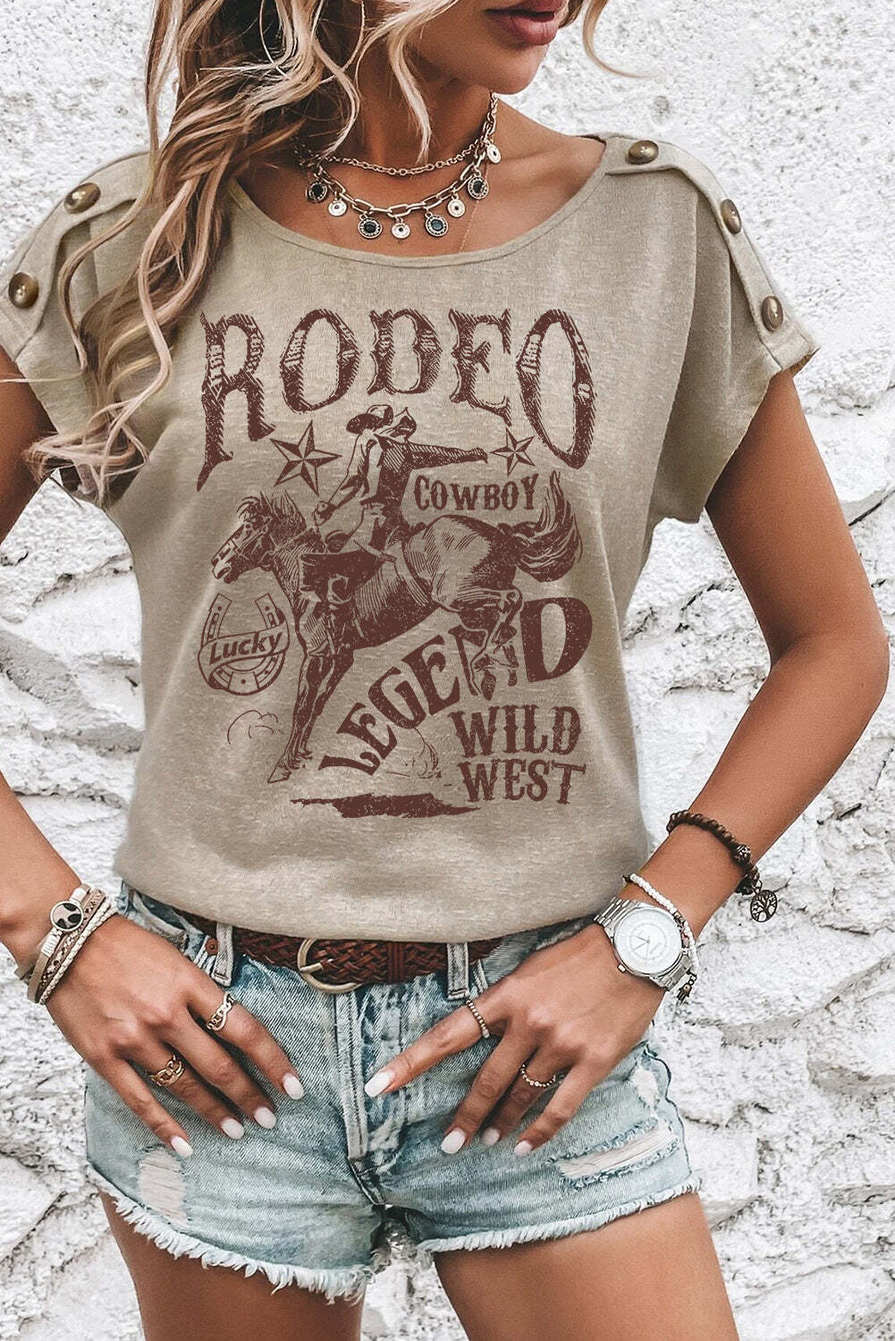 Rodeo Legend Blouse in Toasted Almond