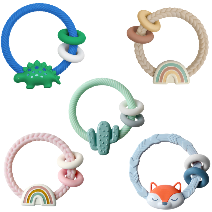 Itzy Ritzy - *NEW OPTION* Ritzy Rattle™ Silicone Teether Rattles: Rainbow