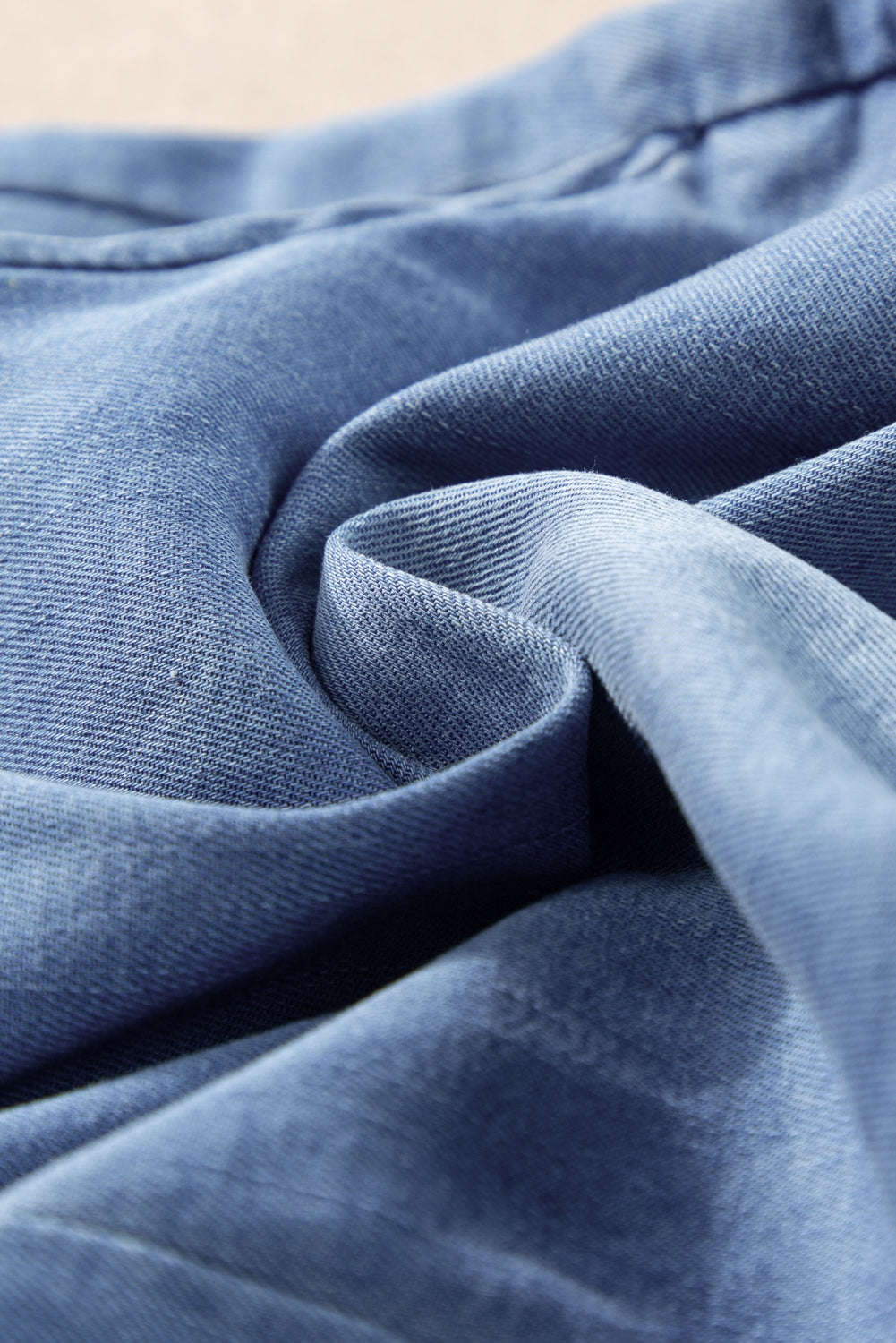 Grommet Tie Straps Casual Blue Denim Romper