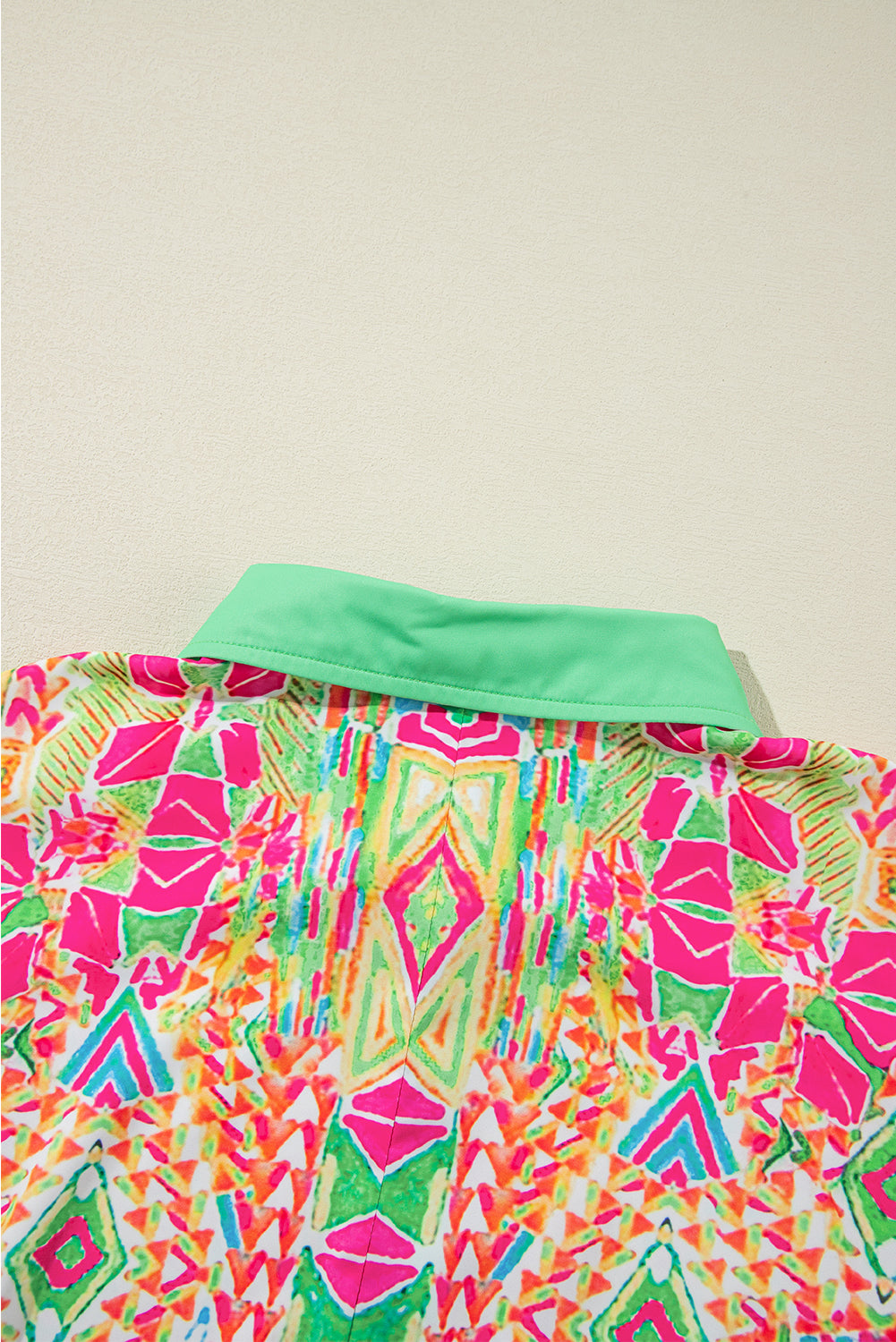 Geometric Neon Print Contrast Short Sleeve Shirt Dress