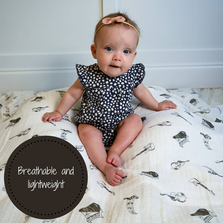 Music Muslin Swaddle Baby Blanket