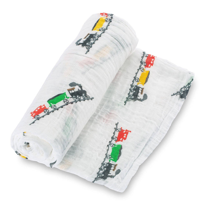 Train "Choo-Choo" Muslin Swaddle Baby Blanket