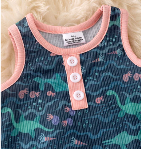 Under the Sea Creatures Infant Boy's 1 Piece Sleeveless Romper