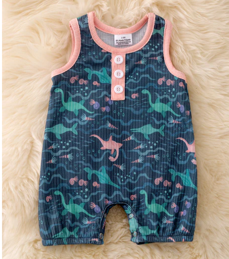 Under the Sea Creatures Infant Boy's 1 Piece Sleeveless Romper