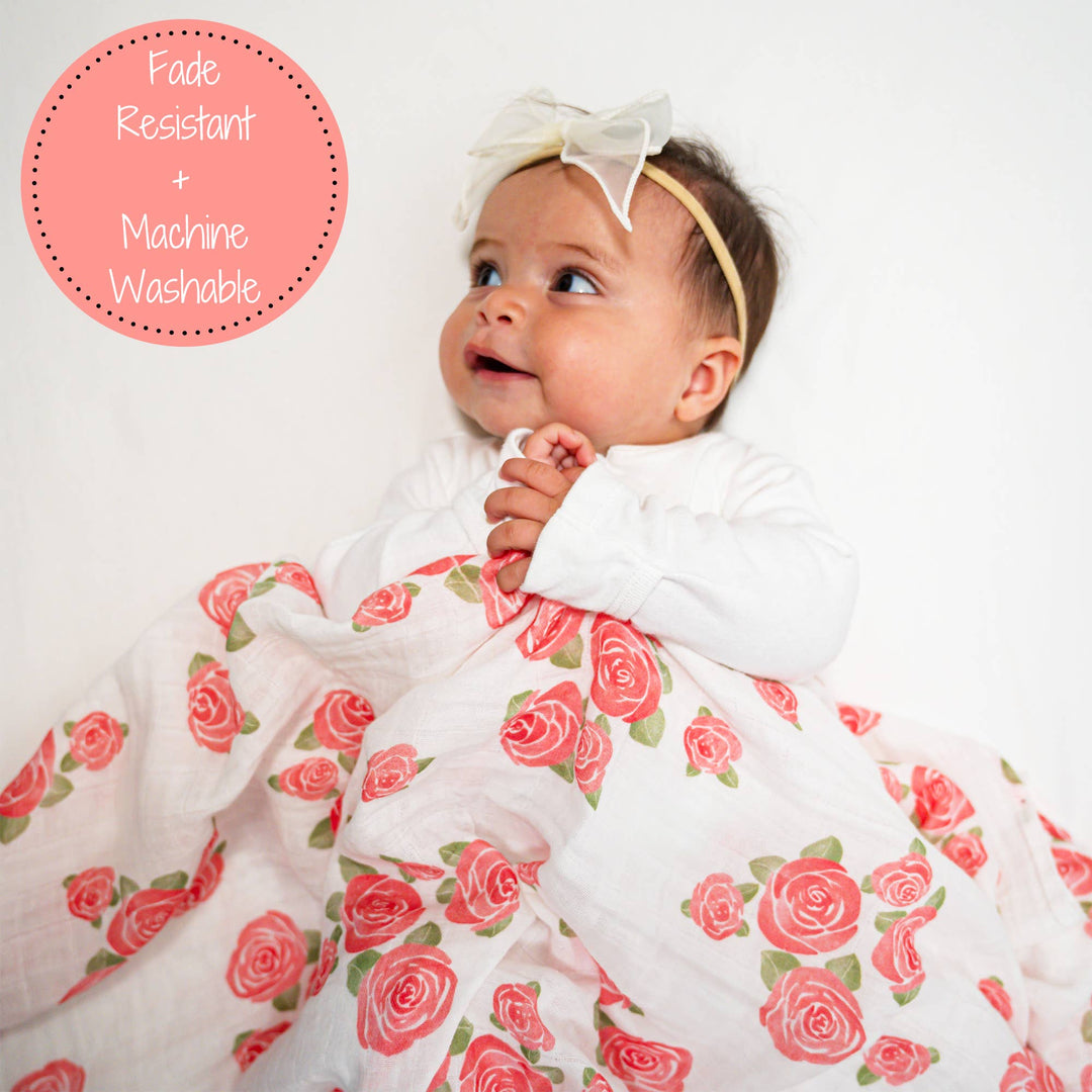 Blooming Elegance Muslin Swaddle Baby Blanket