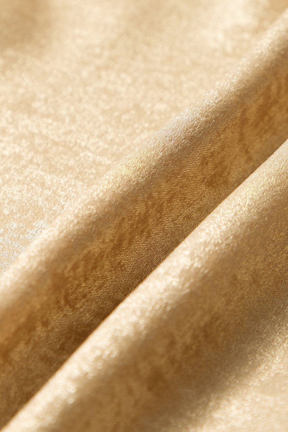 Gold Metallic Ruched Sleeve Back Knot Blouse