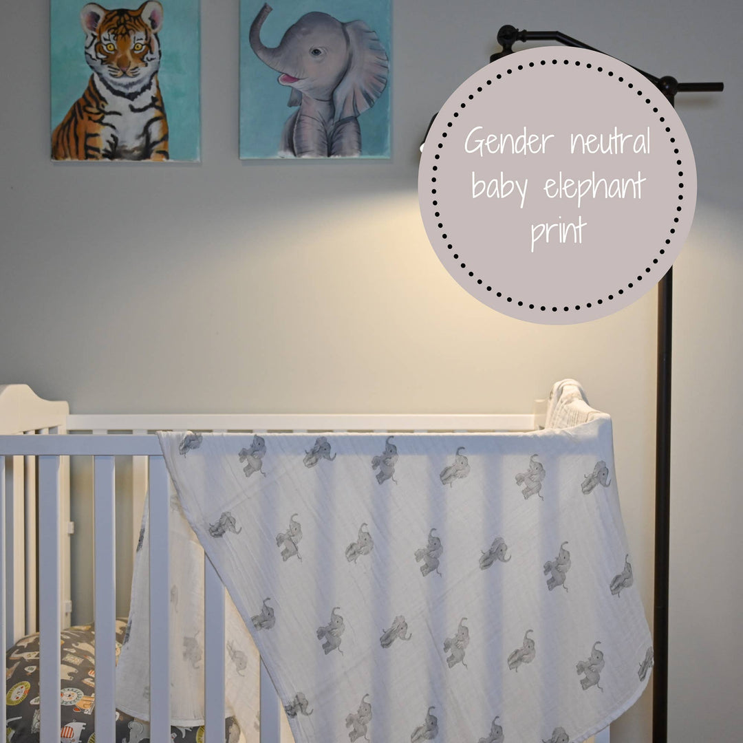 Baby Elephant Muslin Swaddle Baby Blanket