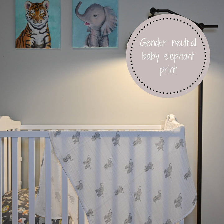 Baby Elephant Muslin Swaddle Baby Blanket