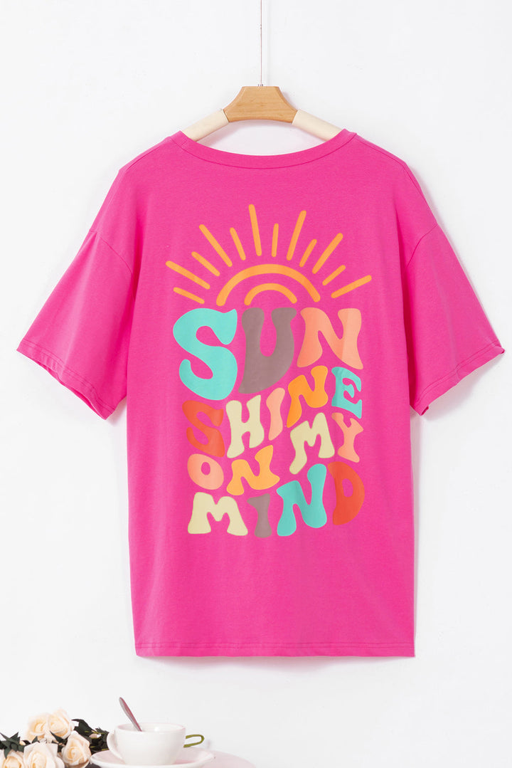 Hot Pink SUNSHINE ON MY MIND Graphic Tee