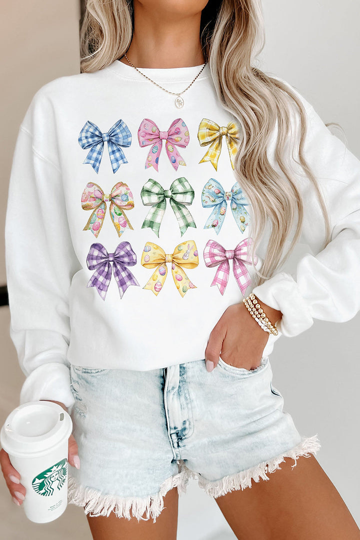 White Easter Bows Crewneck Sweatshirt