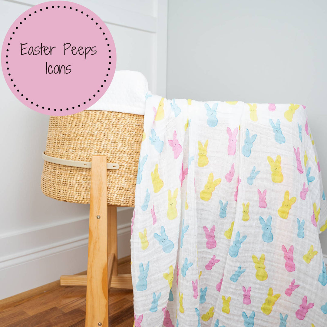 Easter Peeps Muslin Swaddle Baby Blanket